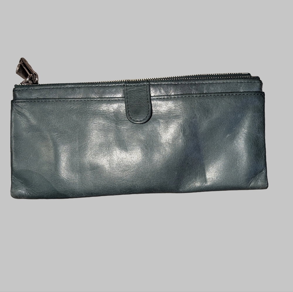 HOBO Slate Blue Leather Wallet